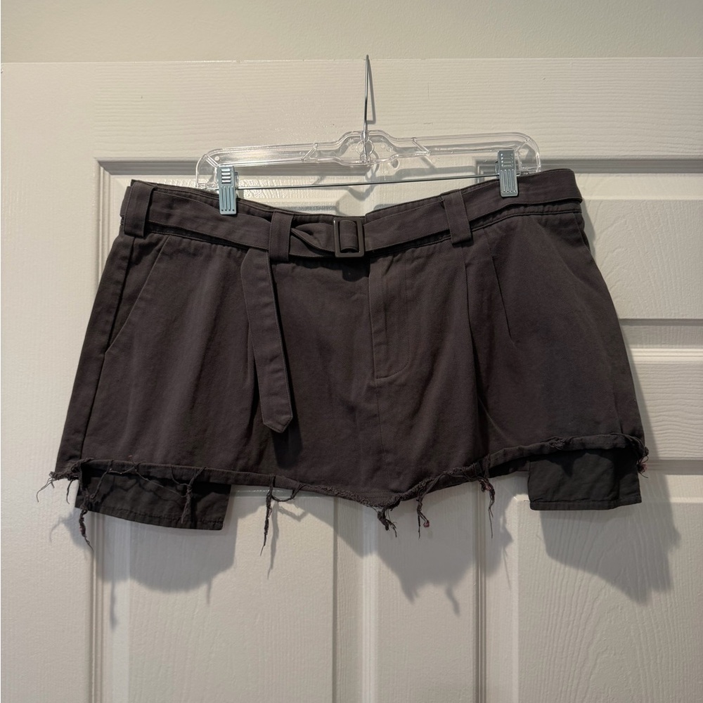 Lioness Black Frayed Hem Skirt
